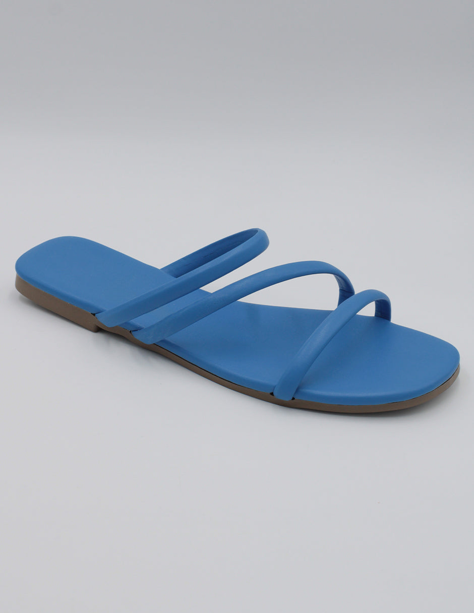 Sandalias de piso Exterior Piel vegana Color Azul Para Mujer De RBBASICS