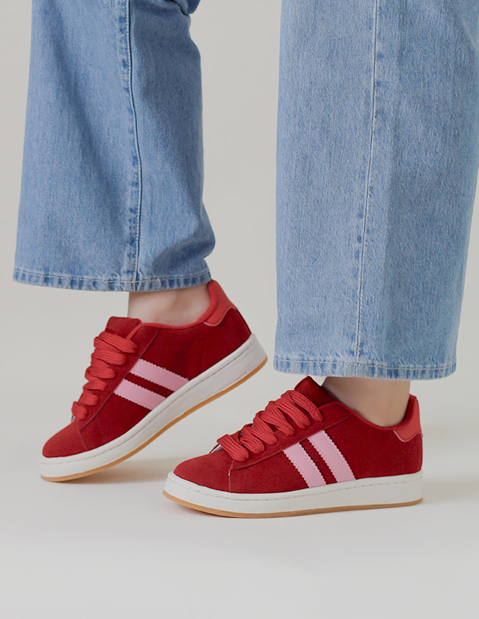 Tenis con cordones Bear en Gamuza sintética – Rojo