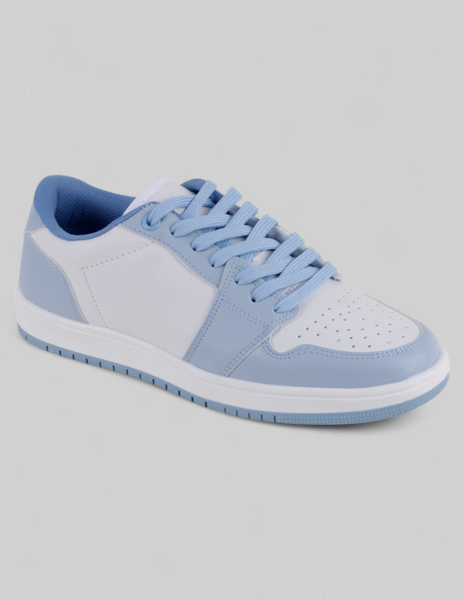 Tenis con cordones Exterior Piel vegana Color Azul Para Mujer De RBCOLLECTION