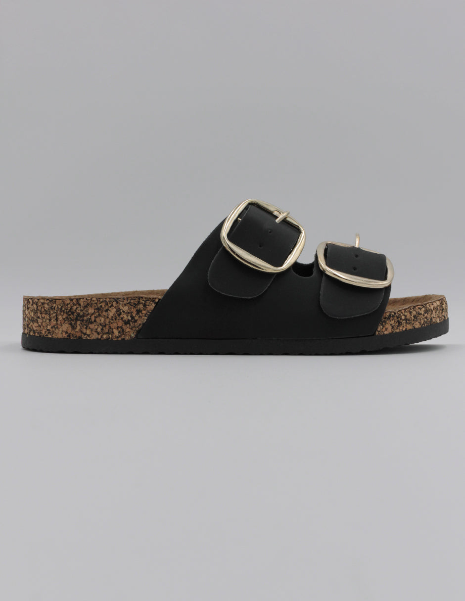 Sandalias con plataforma Steps en Piel vegana – Negro