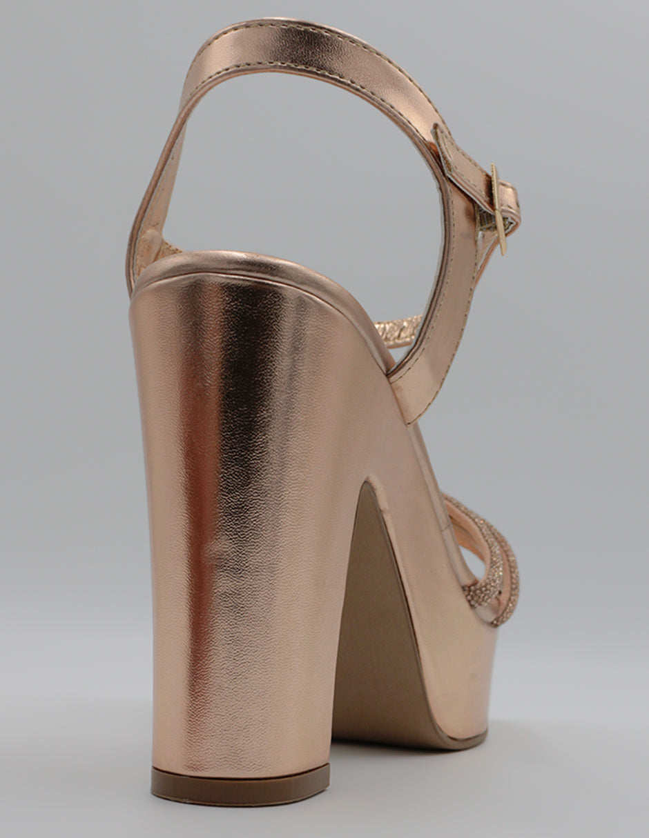 Sandalia con tacón Been en Sintético – Dorado
