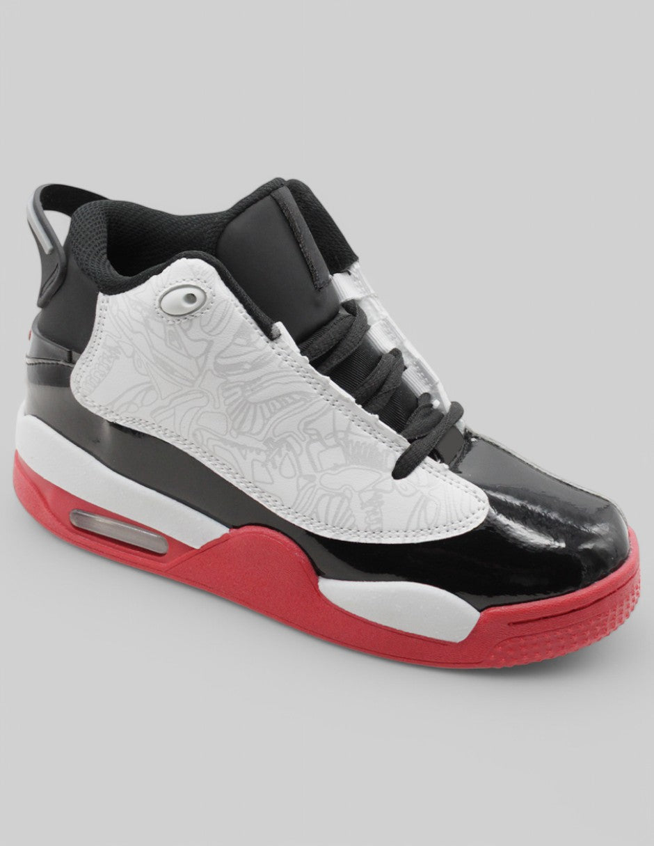 Tenis Exterior Piel vegana Color Negro Con Blanco Para Niño De RBCOLLECTION