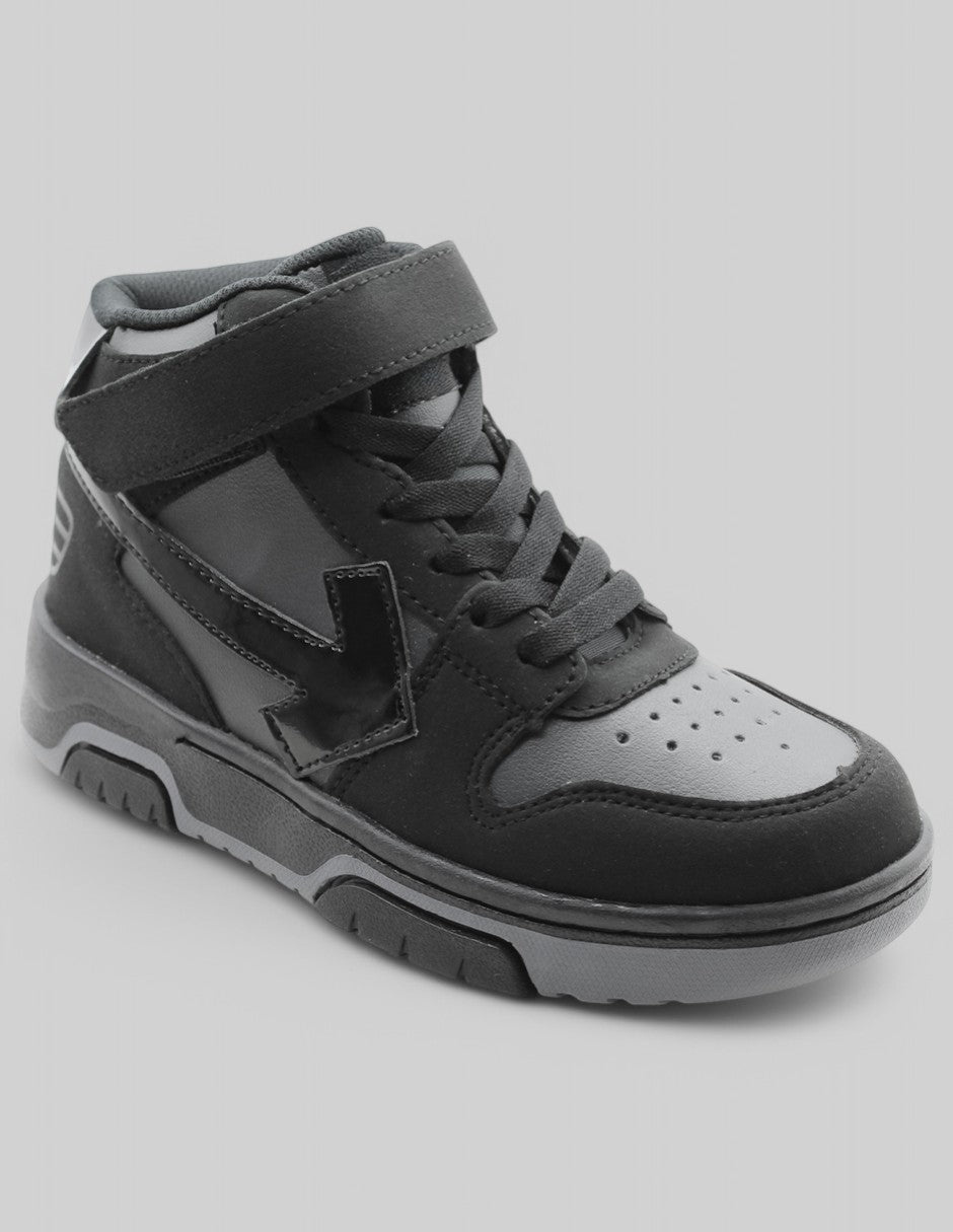 Tenis Exterior Piel vegana Color Negro Para Niño De RBCOLLECTION