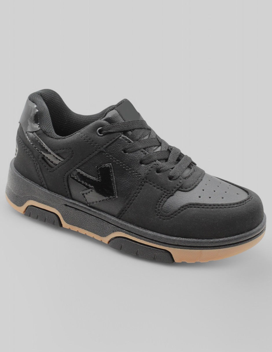 Tenis Exterior Piel vegana Color Negro Para Niño De RBCOLLECTION