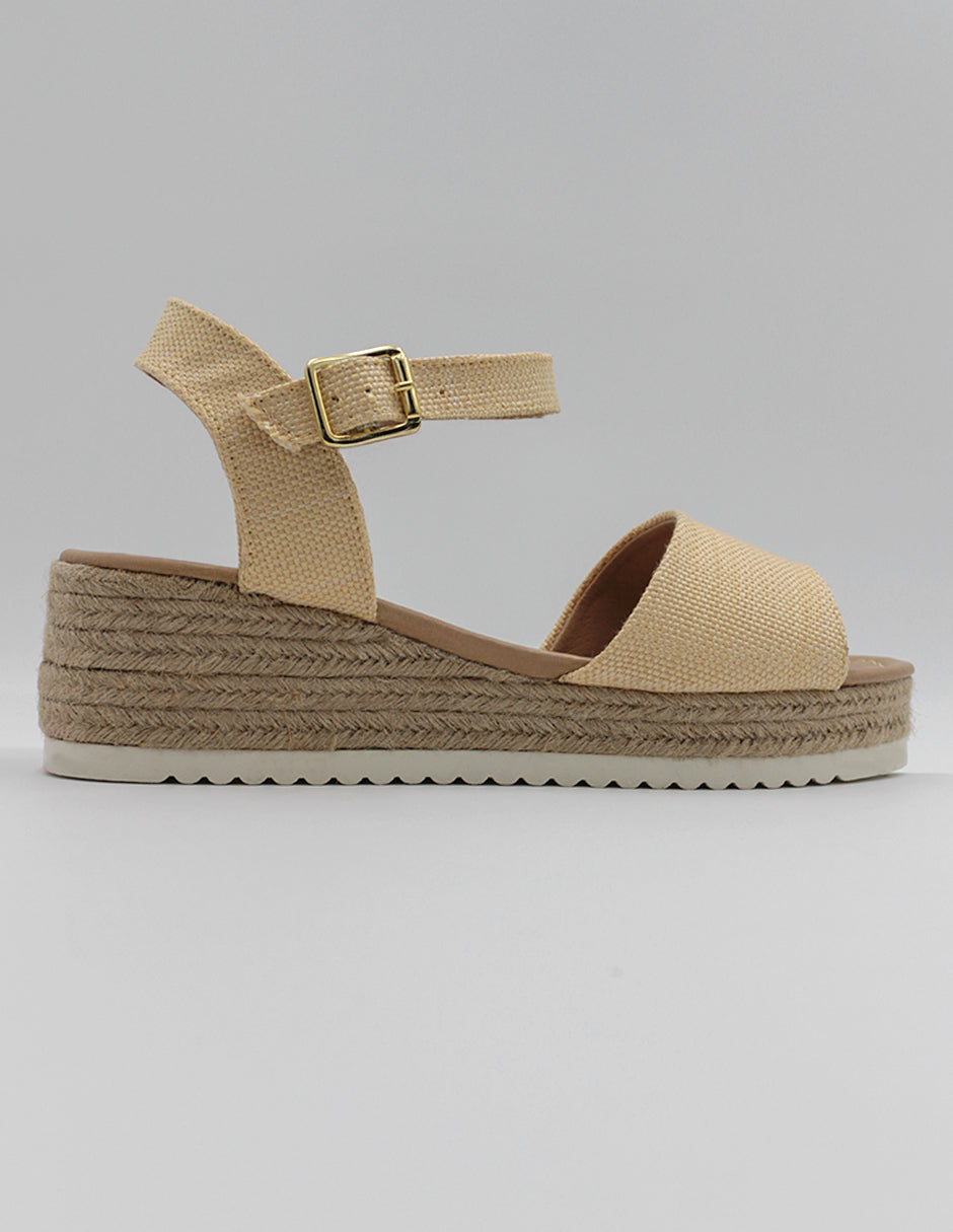 Sandalias con plataforma One en Textil – Beige