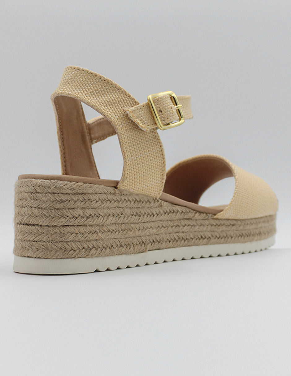 Sandalias con plataforma One en Textil – Beige