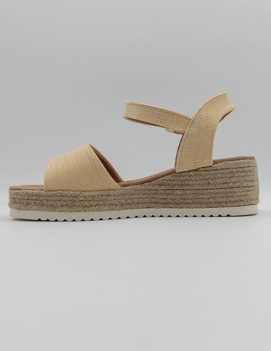 Sandalias con plataforma One en Textil – Beige