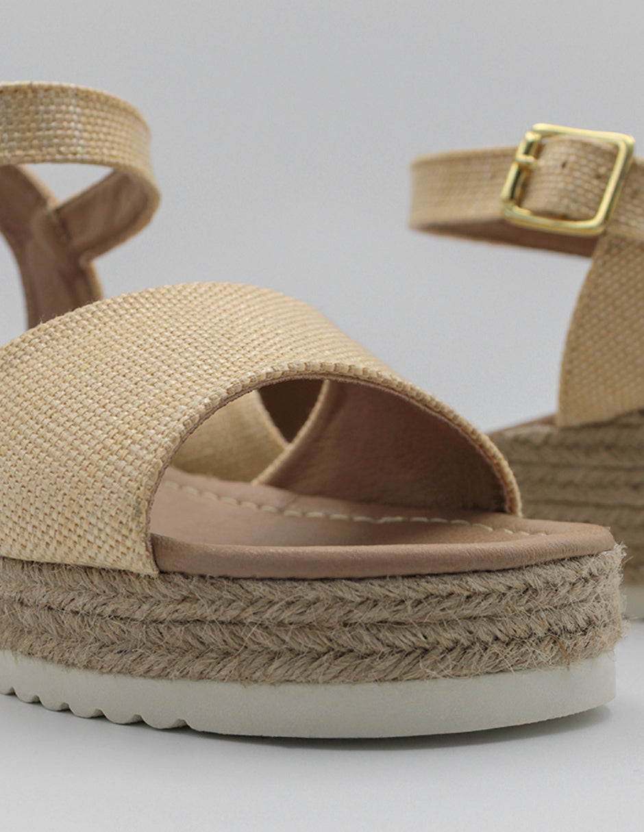 Sandalias con plataforma One en Textil – Beige