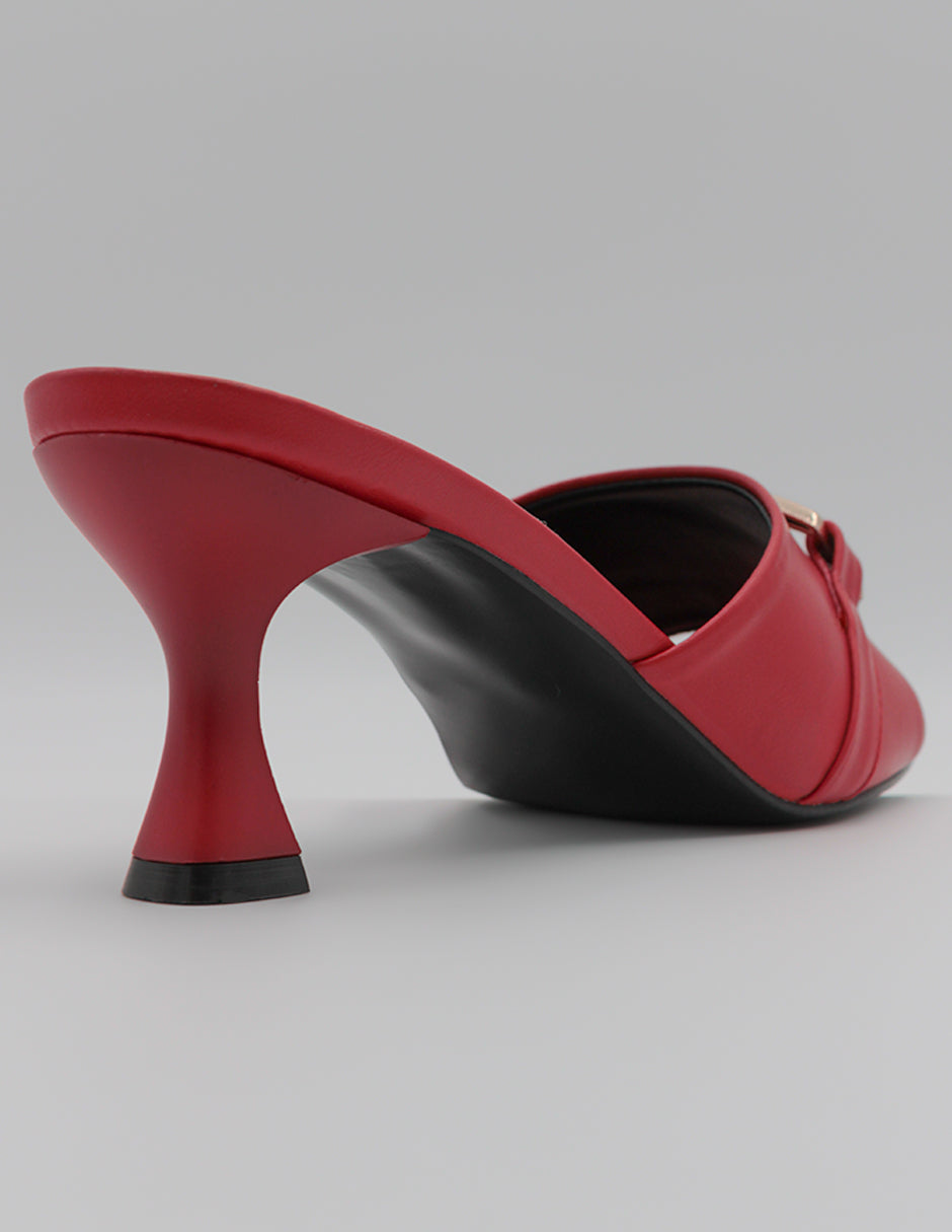 Sandalia con tacón Ave en Piel vegana – Rojo
