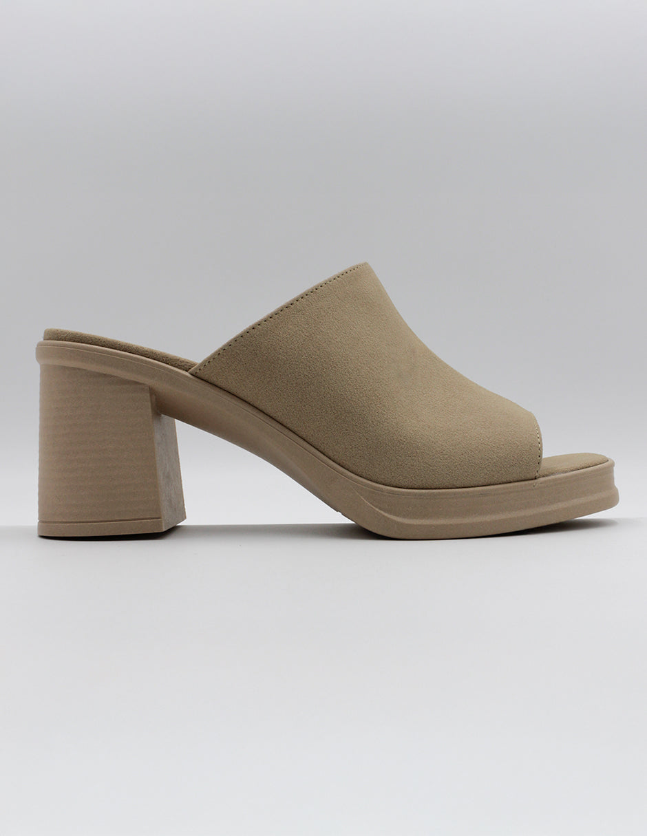 Sandalia con tacón Daily en Piel vegana – Beige
