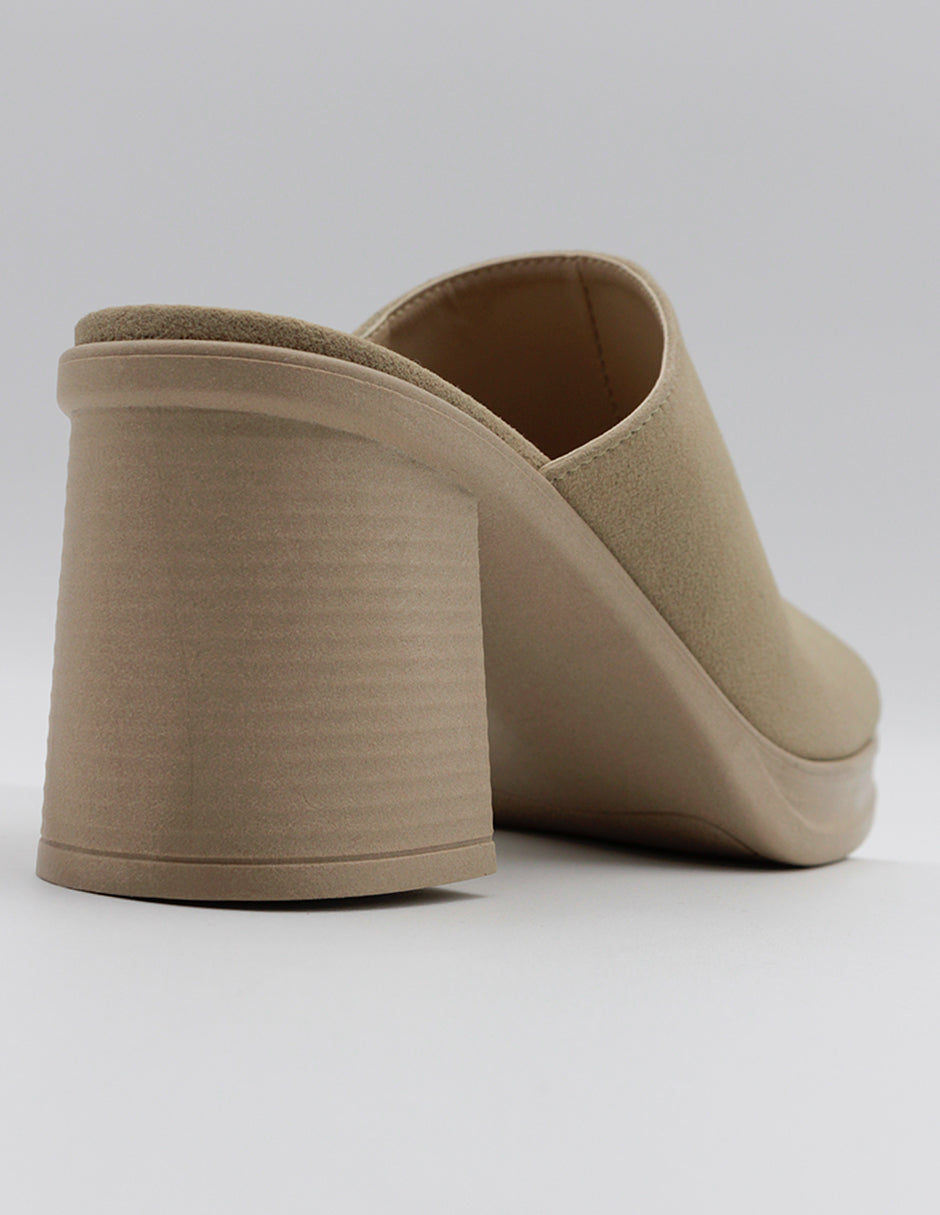 Sandalia con tacón Daily en Piel vegana – Beige