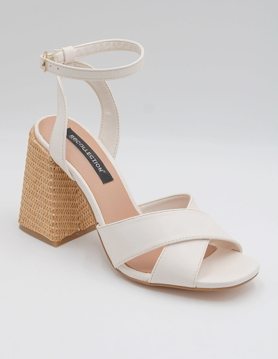 Sandalia con tacón Exterior Piel vegana Color Late Para Mujer De RBCOLLECTION