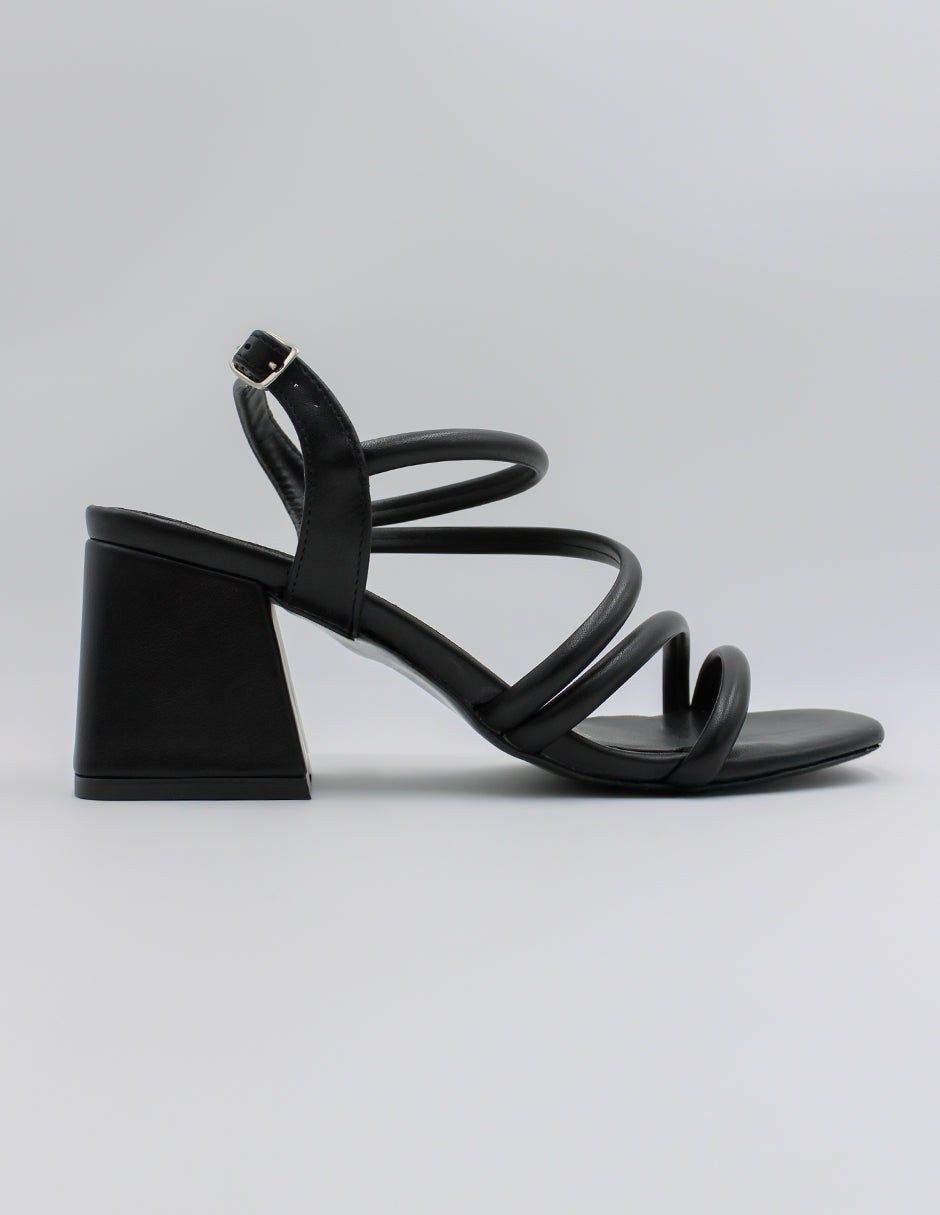 Sandalia con tacón Beeny en Piel vegana – Negro