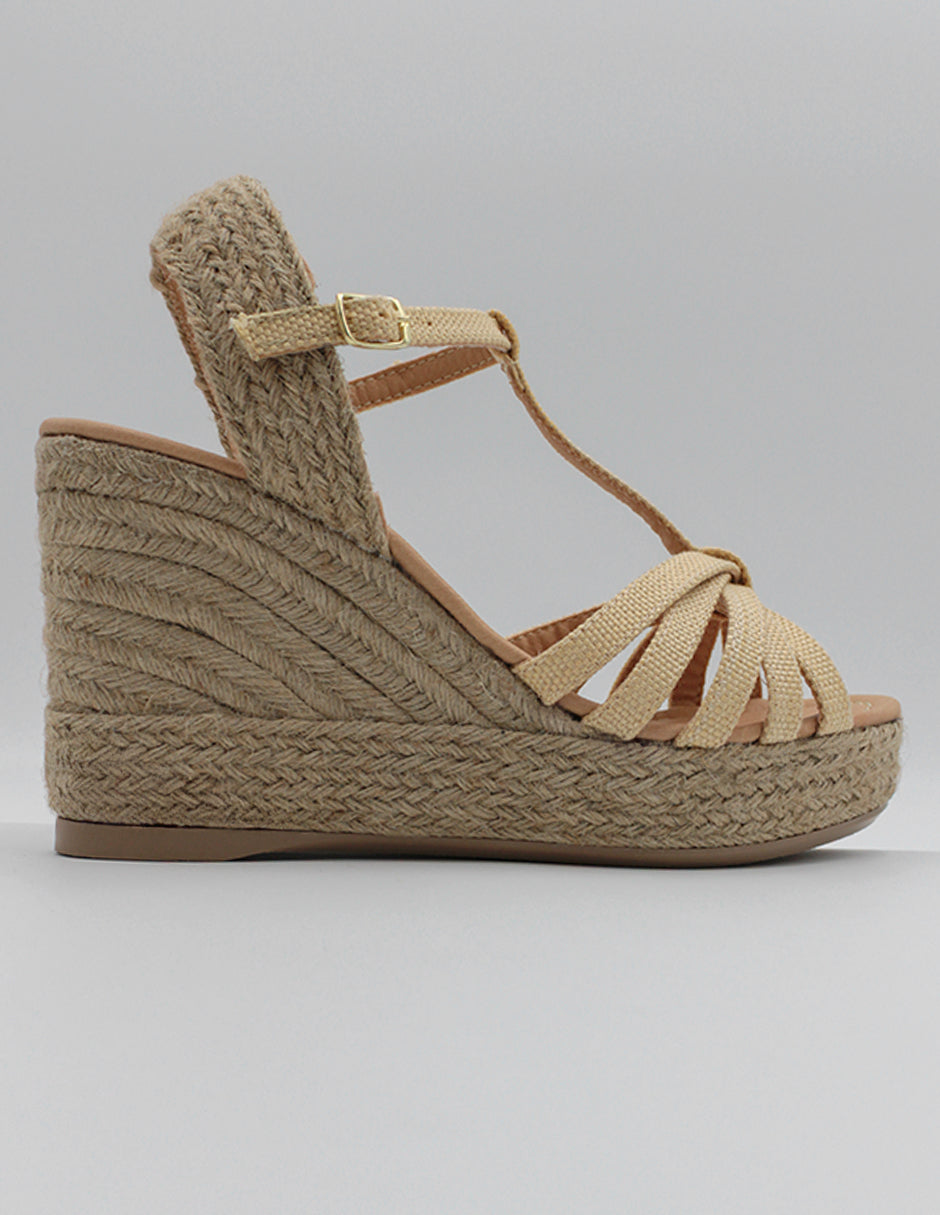 Sandalias con plataforma Dory en Textil – Beige