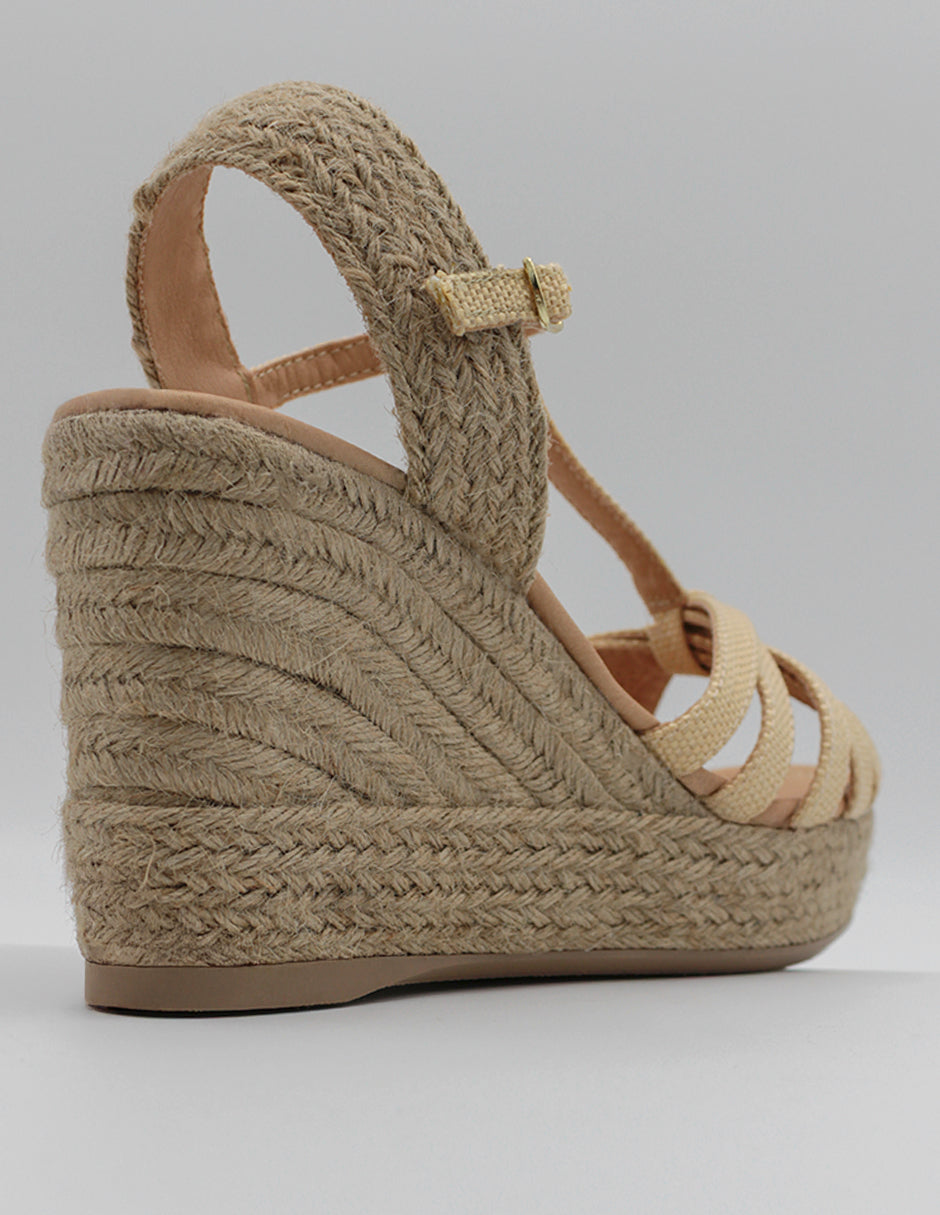 Sandalias con plataforma Dory en Textil – Beige