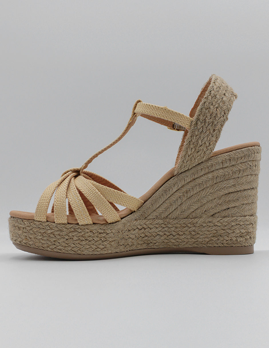 Sandalias con plataforma Dory en Textil – Beige