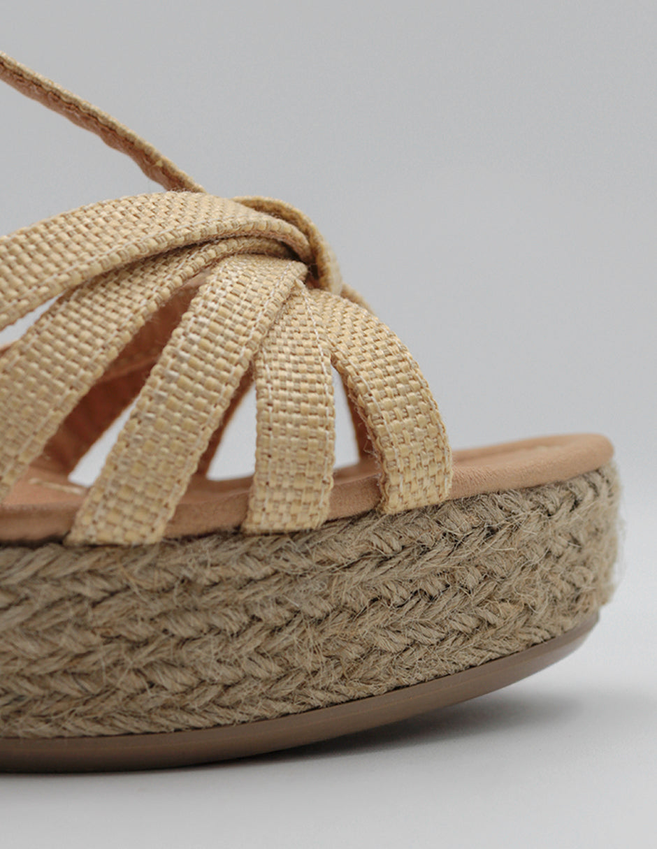 Sandalias con plataforma Dory en Textil – Beige