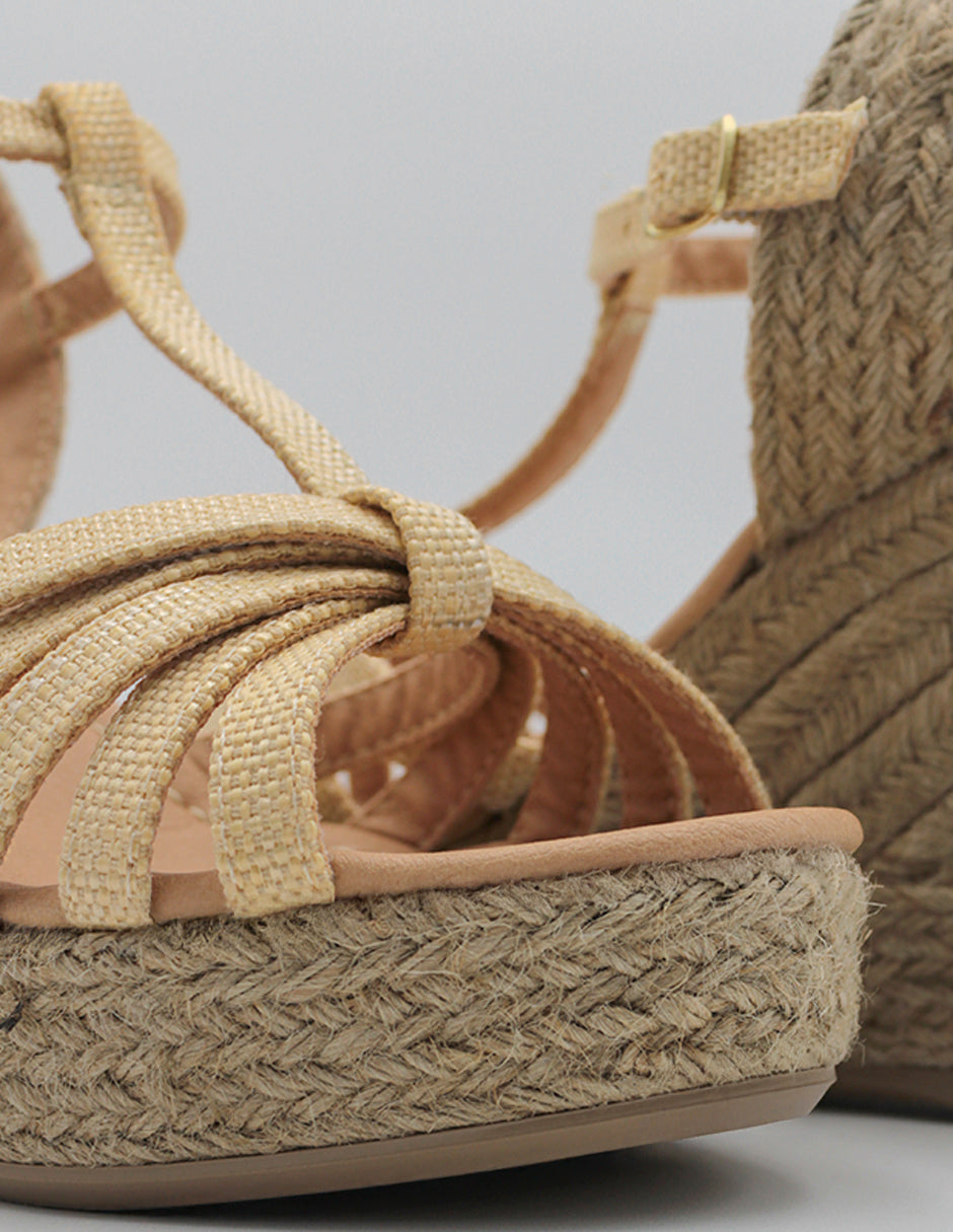 Sandalias con plataforma Dory en Textil – Beige