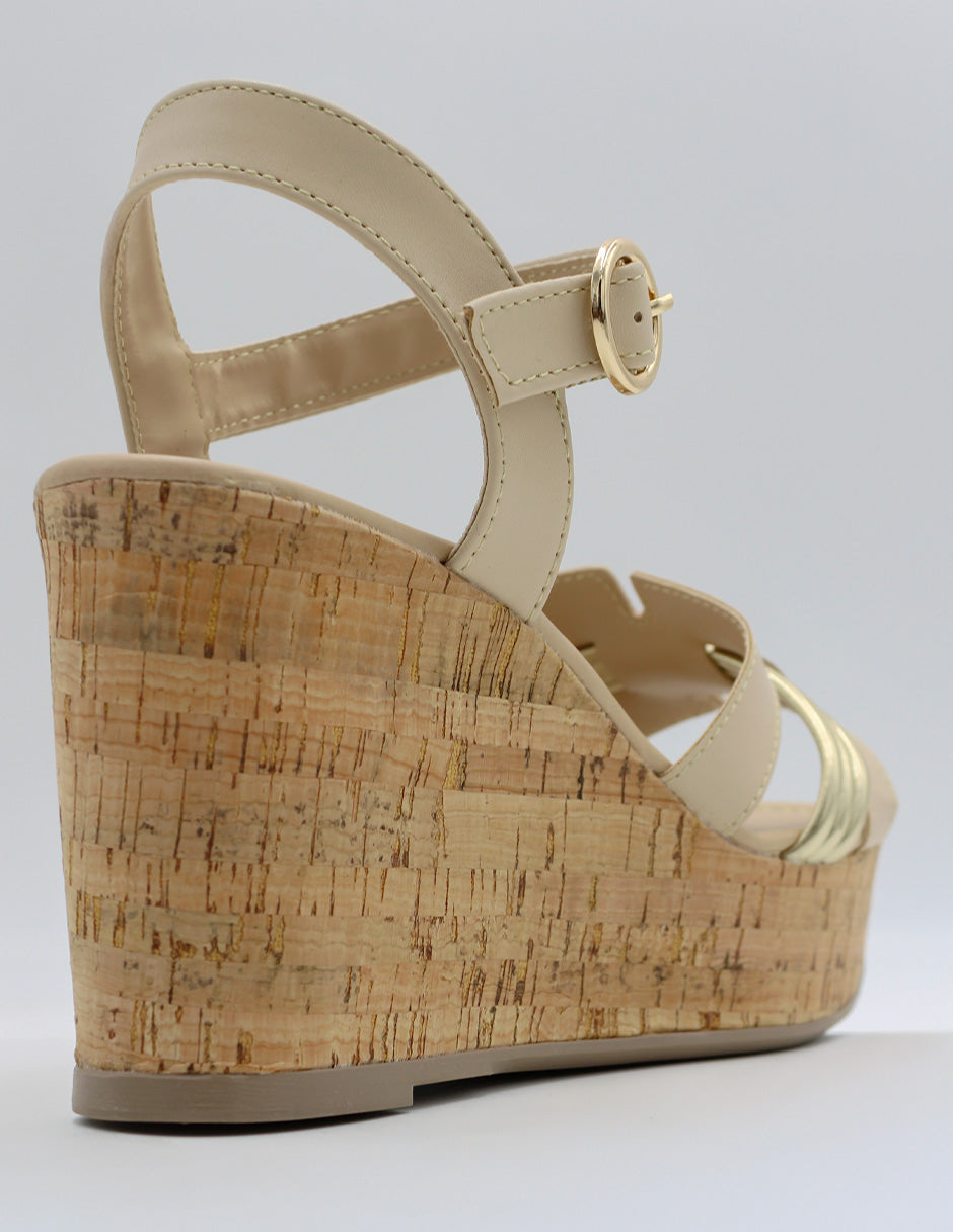 Sandalias con plataforma Daril en Piel vegana – Beige