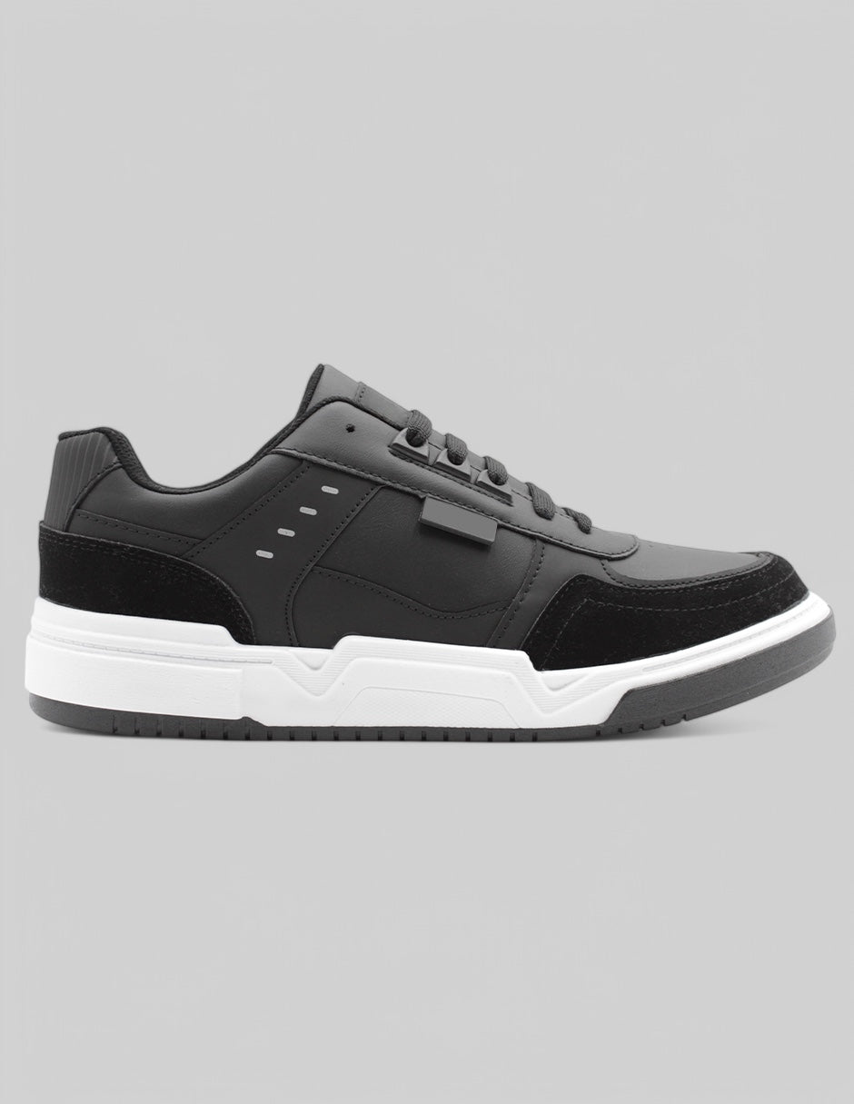 Tenis con cordones Exterior Piel vegana Color Negro Para Hombre De RBCOLLECTION