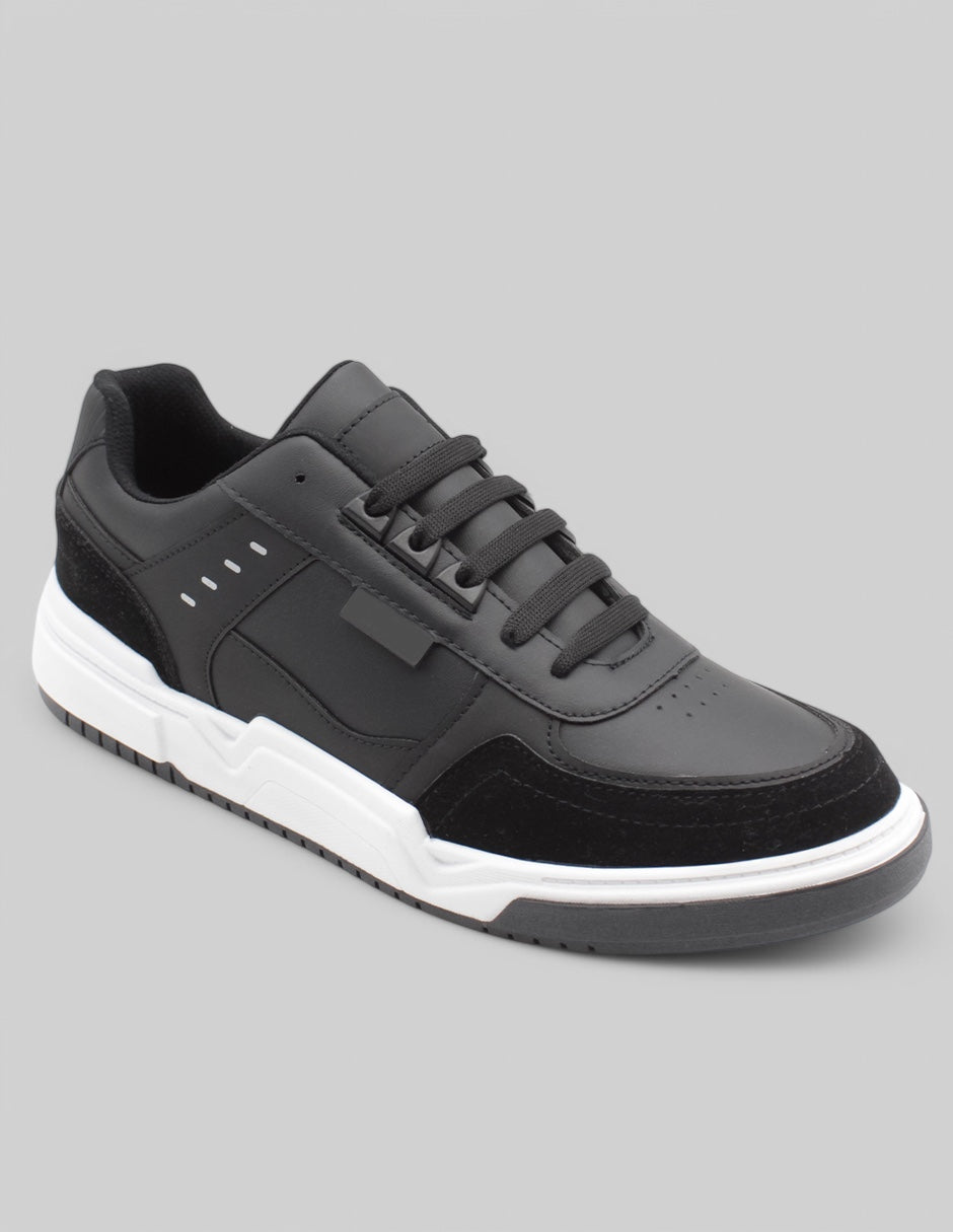 Tenis con cordones MRU en Piel vegana – Negro