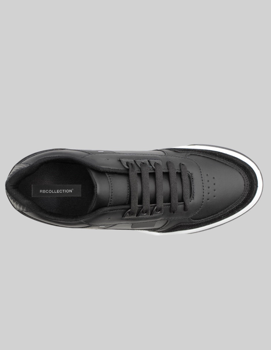 Tenis con cordones MRU en Piel vegana – Negro