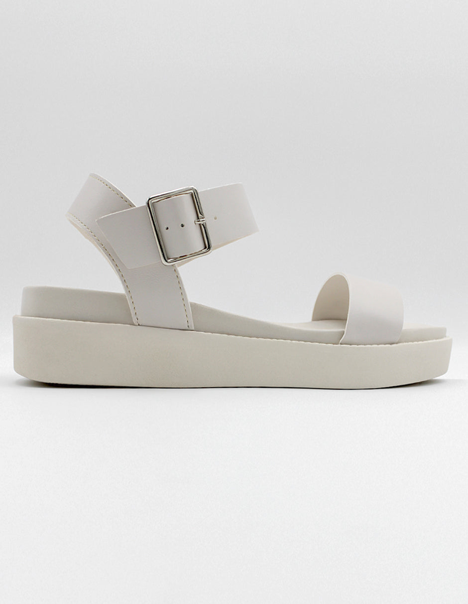 Sandalias con plataforma Yuri en Piel vegana – Blanco
