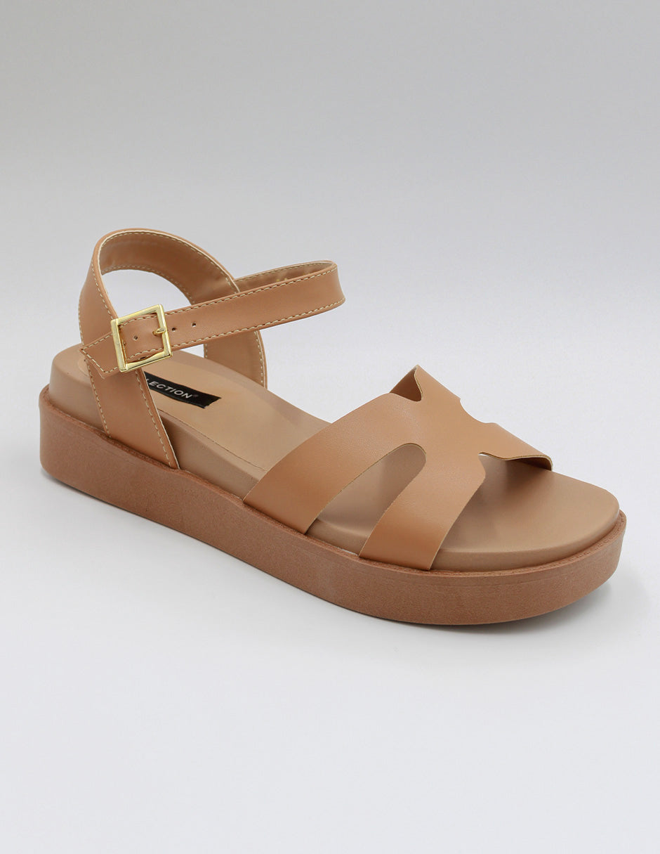 Sandalias con plataforma Exterior Piel vegana Color Café Para Mujer De RBCOLLECTION