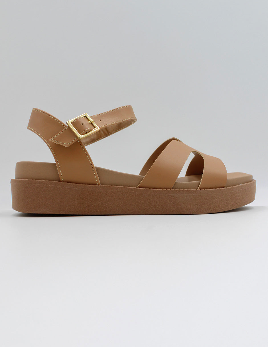 Sandalias con plataforma Cloud steps en Piel vegana – Café