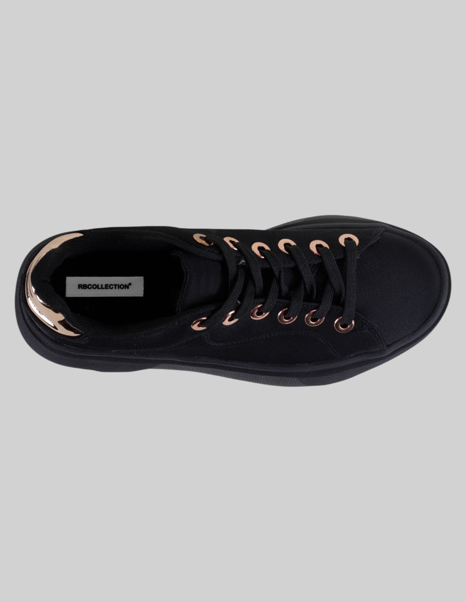 Tenis con cordones  Xoxo en Textil – Negro