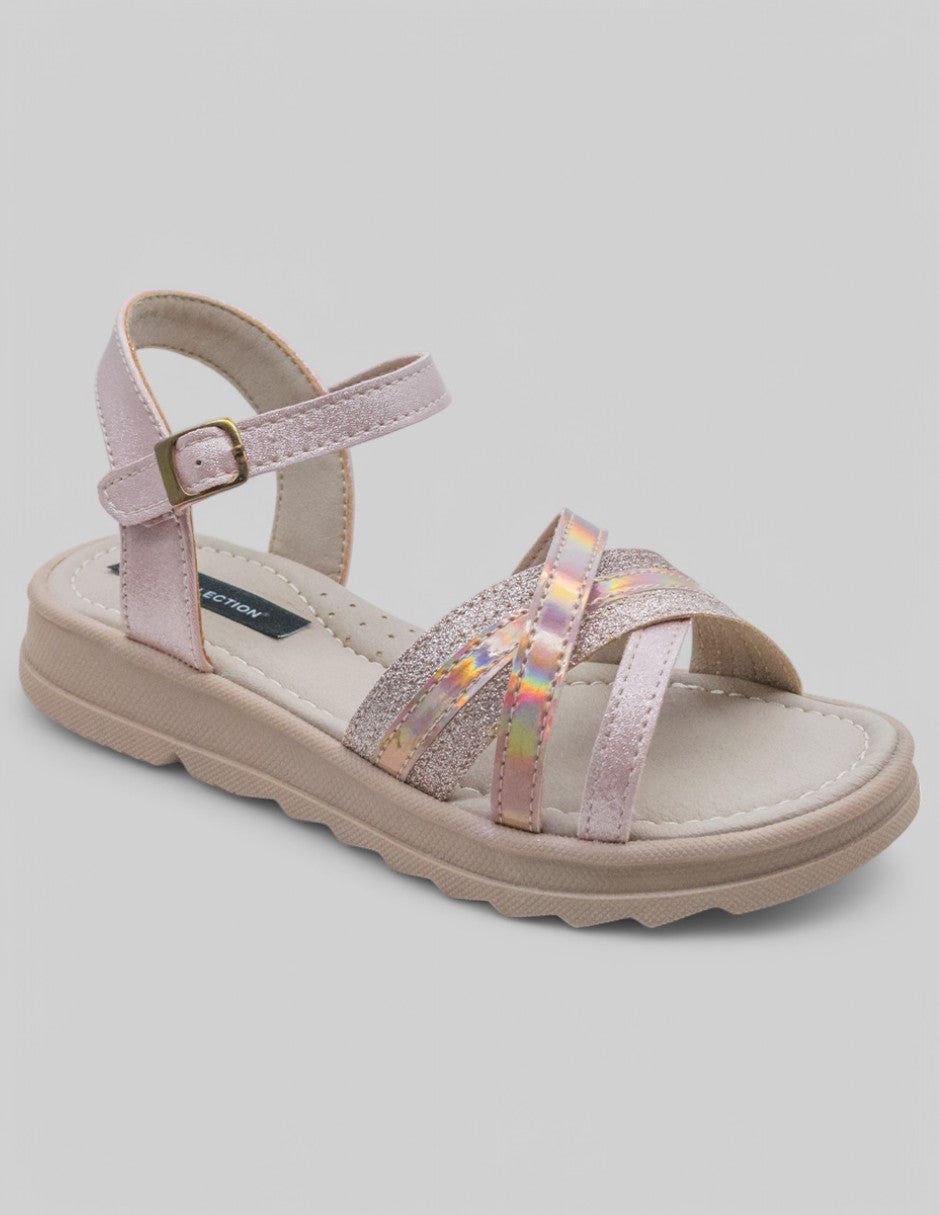 Sandalias Exterior Piel vegana Color Rosa Para Niña De RBCOLLECTION