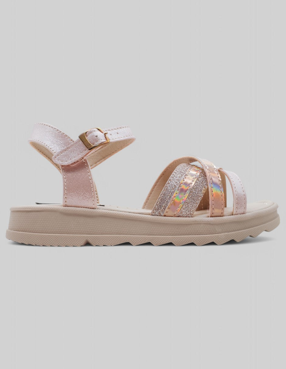 Sandalias Kids en Piel vegana – Rosa