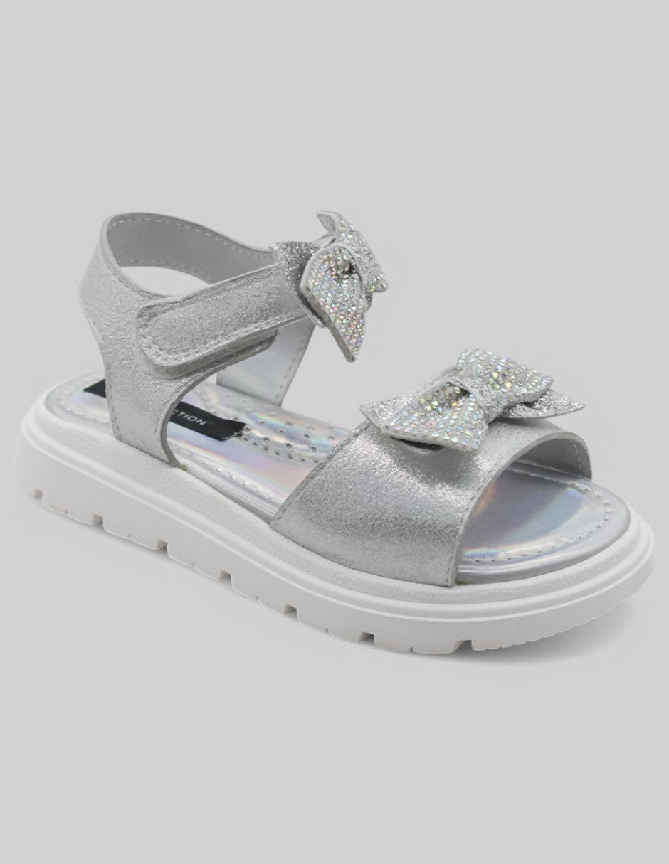 Sandalias Exterior Piel vegana Color Plata Para Niña De RBCOLLECTION