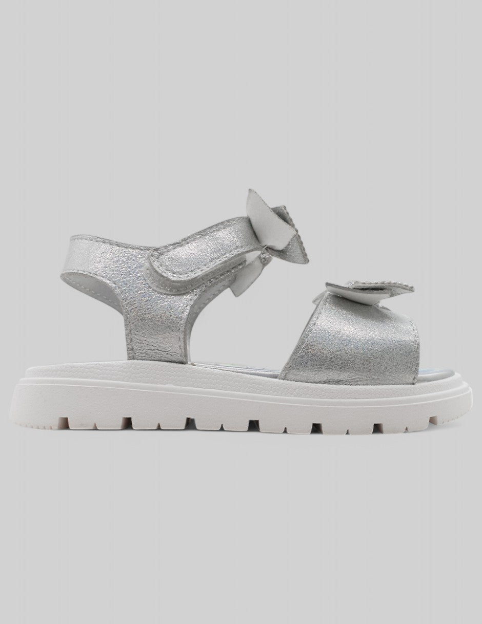 Sandalias Kids en Piel vegana – Plata