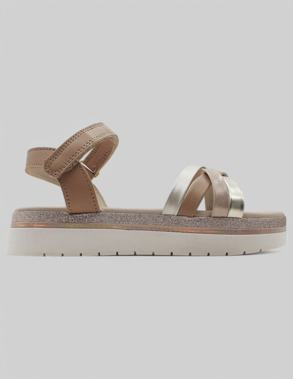Sandalias Kids en Piel vegana – Café
