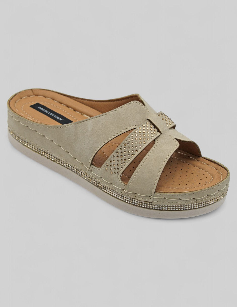 Sandalias con plataforma Exterior Piel vegana Color Beige Para Mujer De RBCOLLECTION