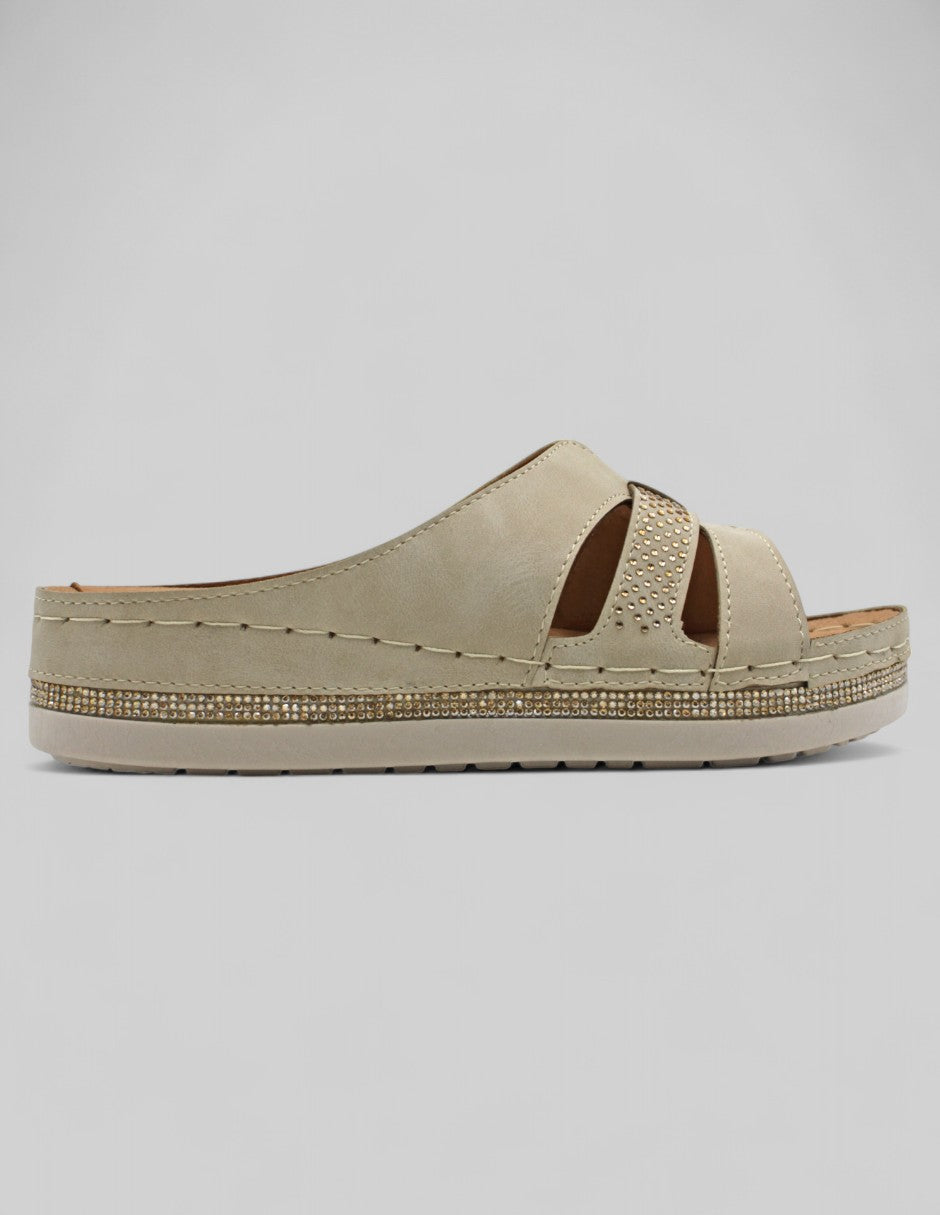 Sandalias con plataforma Onne Piel vegana - Beige