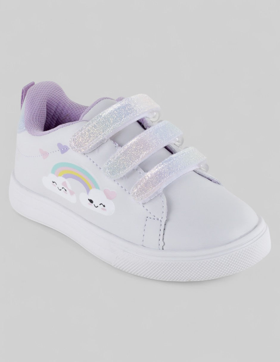 Tenis Kids  en Sintético – Blanco