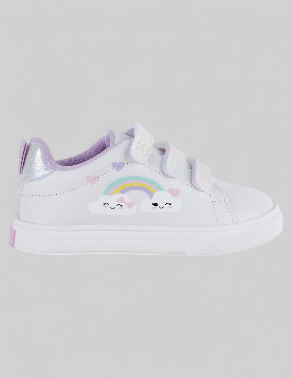 Tenis Kids  en Sintético – Blanco