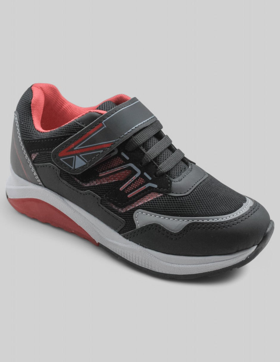 Tenis Exterior Textil Color Negro Para Niño De RBCOLLECTION