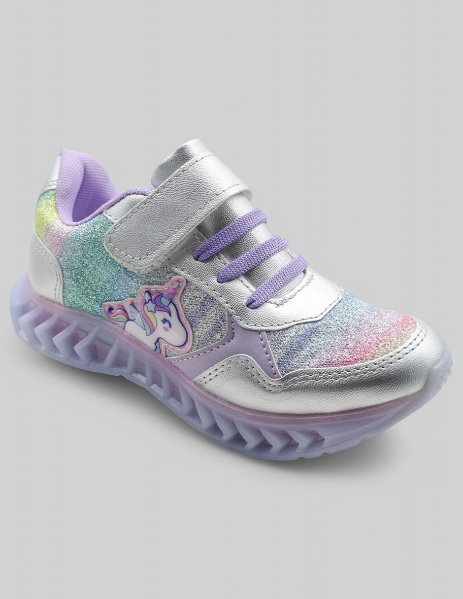 Tenis Exterior Sintético Color Plata Para Niña De RBCOLLECTION