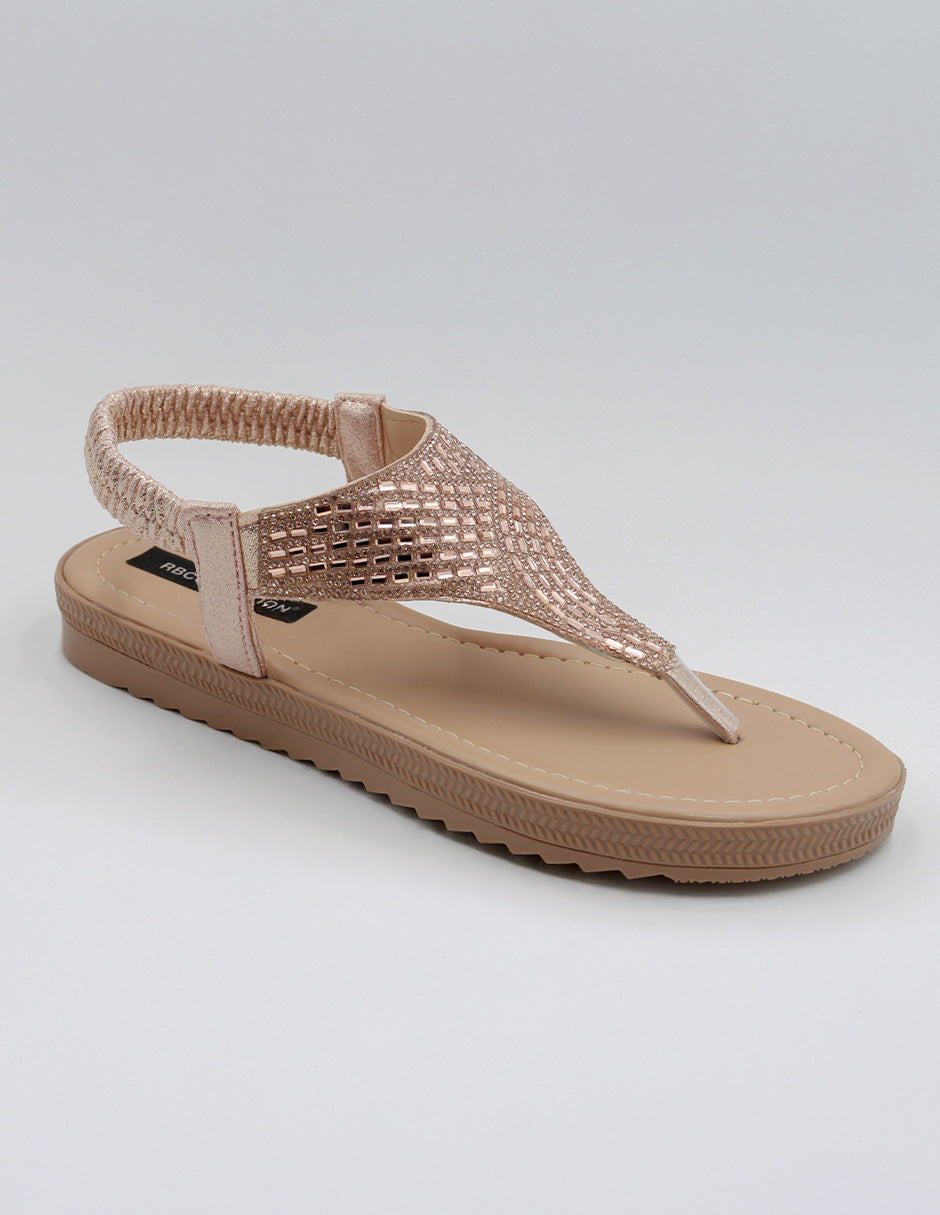 Sandalias de piso Exterior Textil Color Oro Para Mujer De RBCOLLECTION