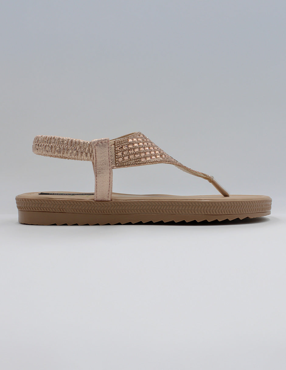Sandalias de piso Walky en Textil – Dorado