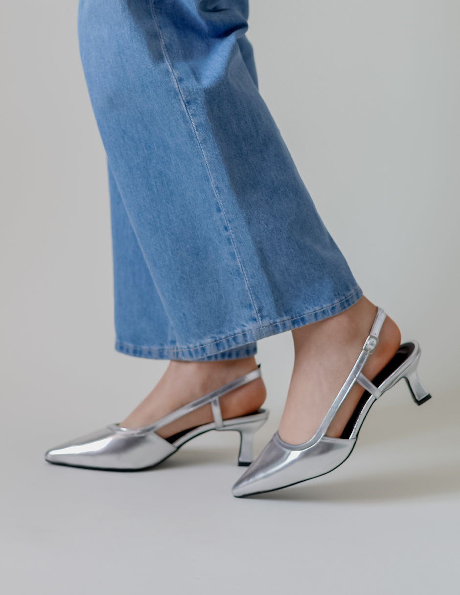 Zapatillas Clasy en Piel vegana – Plata