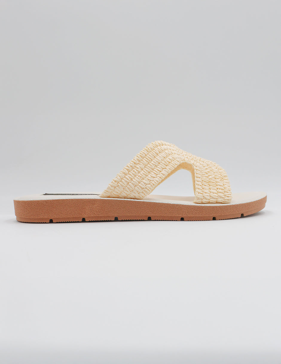 Sandalias de piso Soft en Textil – Blanco