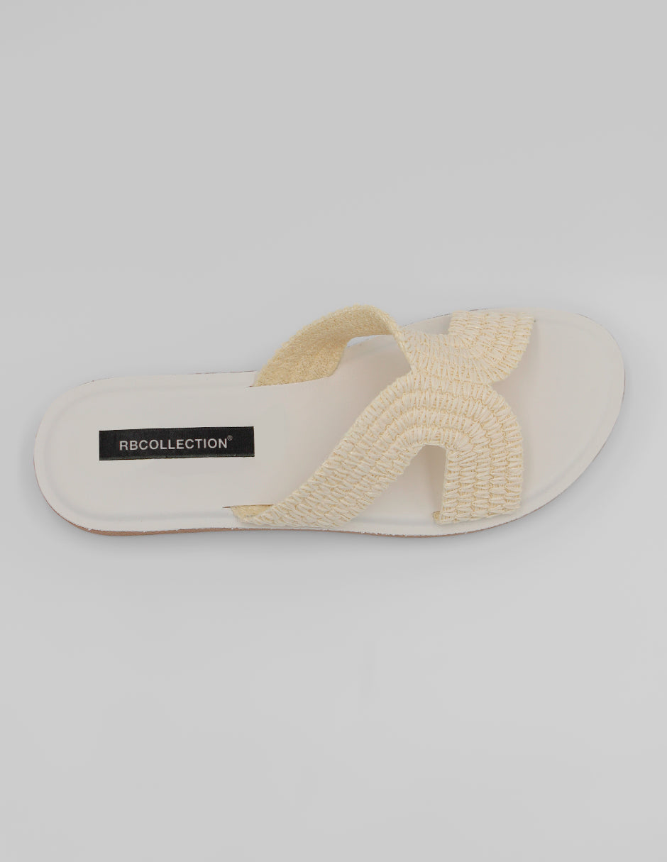 Sandalias de piso Soft en Textil – Blanco