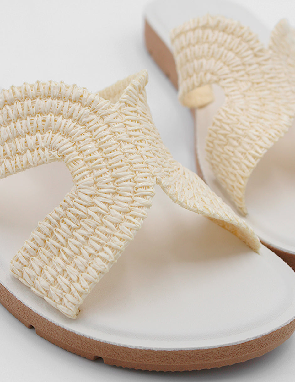 Sandalias de piso Soft en Textil – Blanco