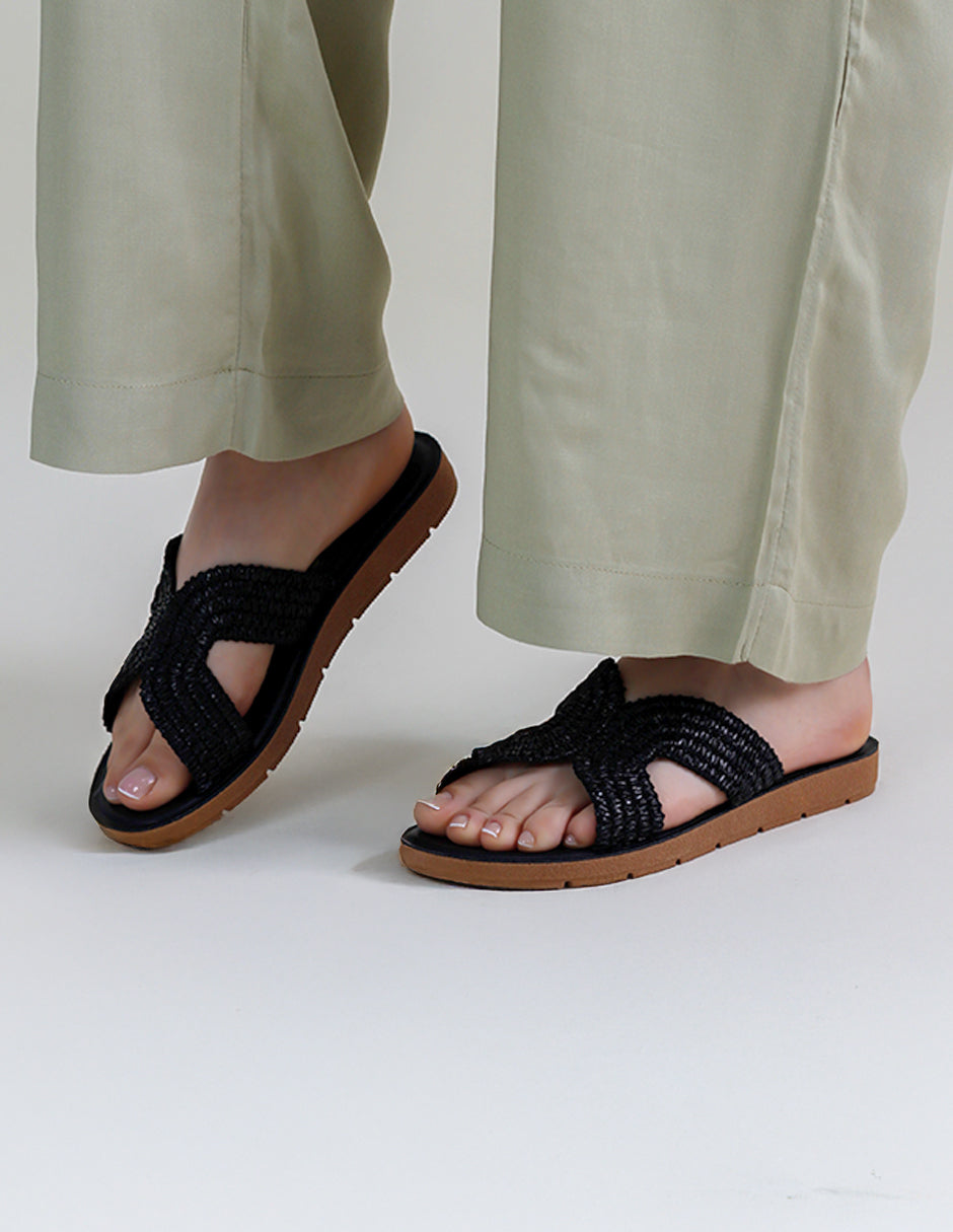 Sandalias de piso Soft en Textil – Negro
