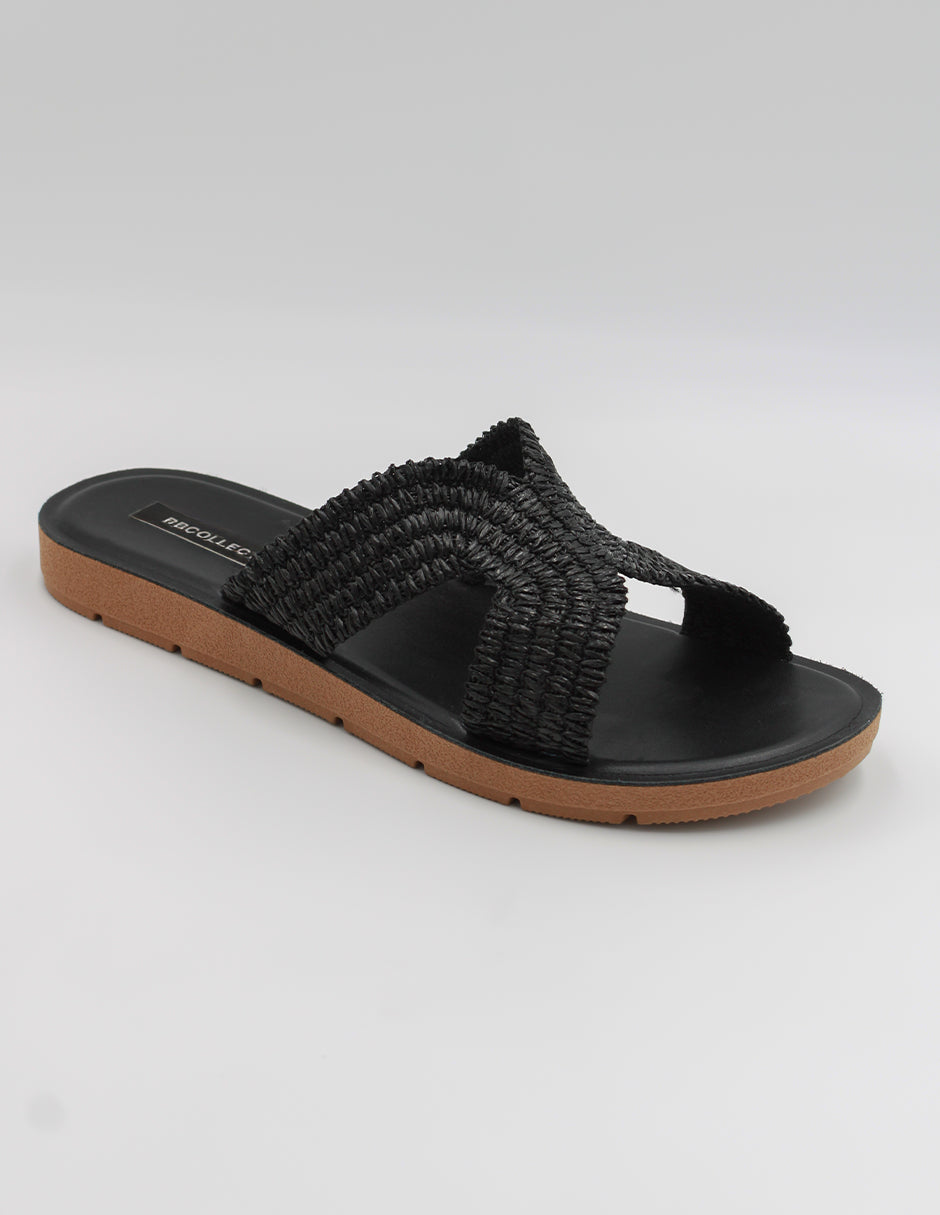 Sandalias de piso Exterior Textil Color Negro Para Mujer De RBCOLLECTION
