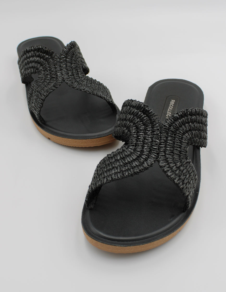 Sandalias de piso Soft en Textil – Negro